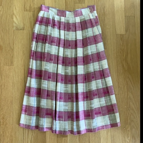 C’est Petite EUC Vintage Pleated Flax Blend Skirt - Picture 9 of 9